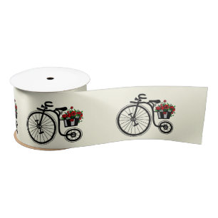 Romantische Vintage Blume Bike Satinband