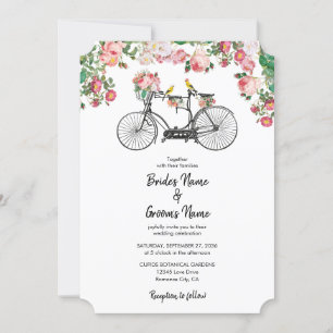 Romantische Vintage Blume und Hochzeiten von Vögel Einladung