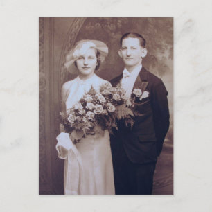 Romantische Vintage Bräunungskarten und Geschenke Postkarte