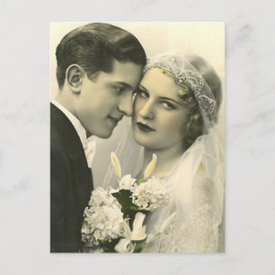 Romantische Vintage-Braut-und Bräutigam-Karten und Postkarte
