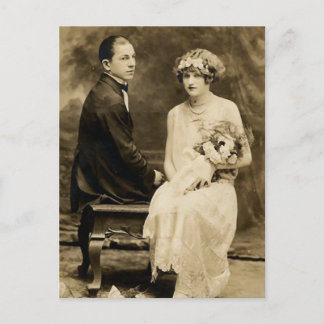 Romantische Vintage-Braut-und Bräutigam-Karten und Postkarte