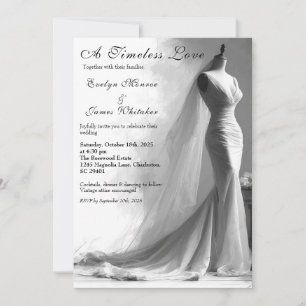 Romantische Vintage Bridal Sketch Hochzeit Einladu Einladung