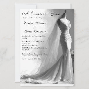 Romantische Vintage Bridal Sketch Hochzeit Einladu Einladung