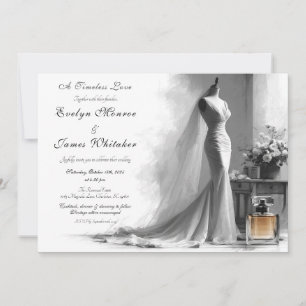 Romantische Vintage Bridal Sketch Hochzeit Einladu Einladung