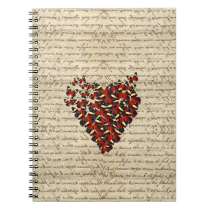 Romantische Vintage butterfies Notizblock