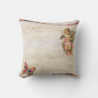 Romantische Vintage Design Schmetterling Engel Kun Kissen