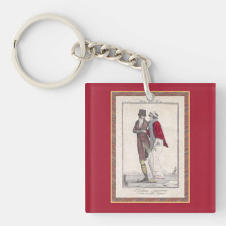 Romantische Vintage Eis-Skaten-Szenen-elegante Schlüsselanhänger