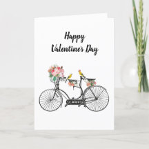 Romantische Vintage Fahrradfahrer Blume Valentinst