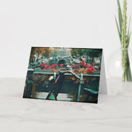 Romantische Vintage Fahrradkarte Valentinstag Karte