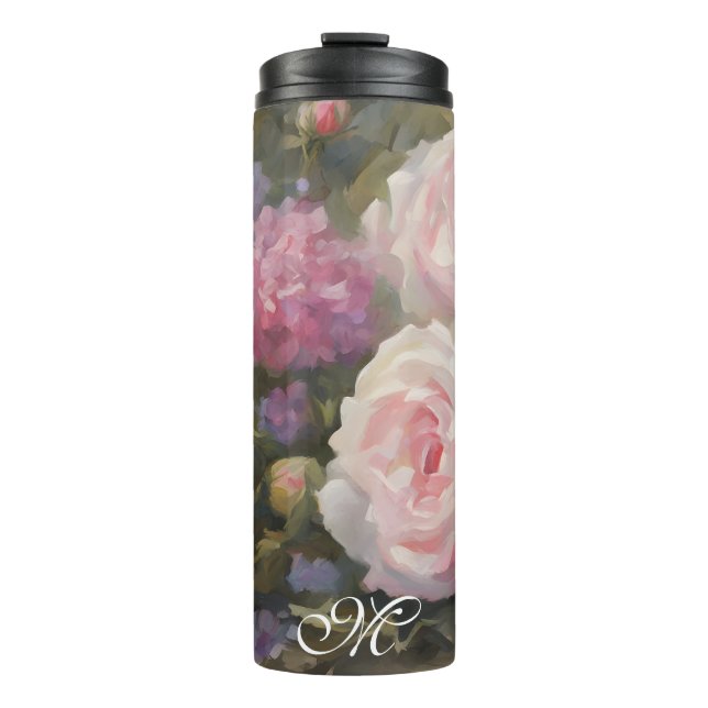 Romantische Vintage Florals Thermosbecher (Vorderseite)