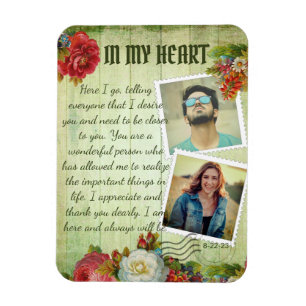 Romantische Vintage-Fotocollage-Liebesbotschaft Magnet