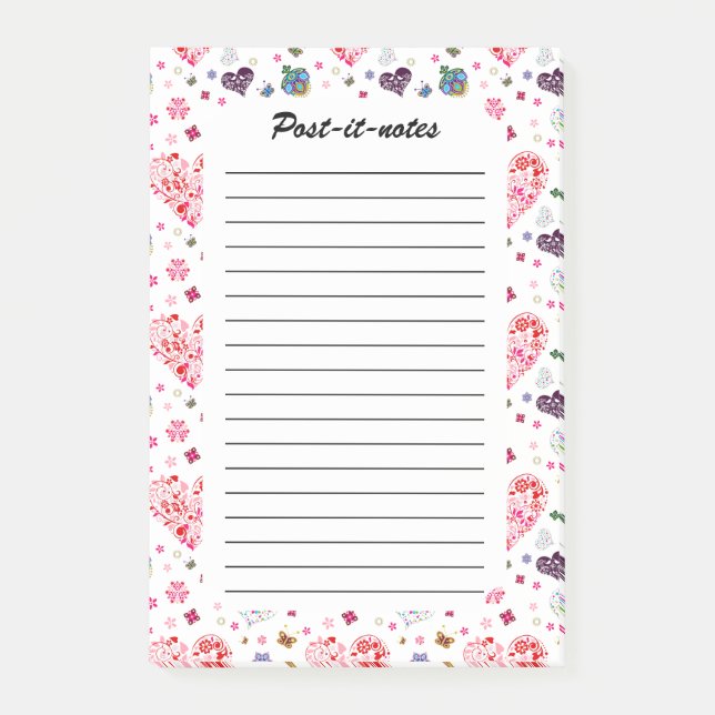 Romantische Vintage Frühlingsblüte Rosa Blume Post-it Klebezettel (Vorderseite)