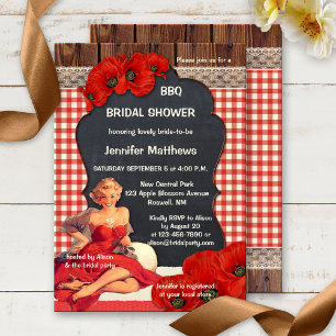Romantische Vintage GRILLEN Bridal Dusche Einladun Einladung