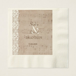Romantische Vintage Hochzeit Serviette