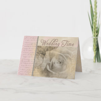 Romantische Vintage Hochzeits-Rose Karte