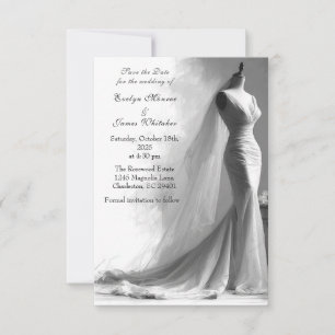 Romantische Vintage-Hochzeitsankündigung Save the  Date