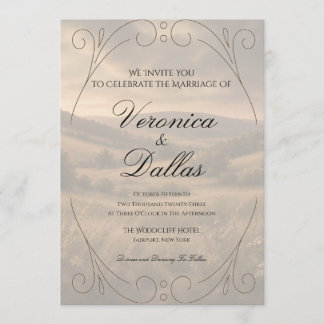 Romantische Vintage-Hochzeitseinladung Einladung
