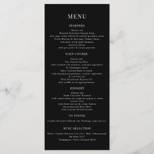 Romantische Vintage Hollywoodfresken Hochzeitskart Menükarte