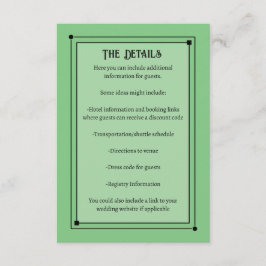 Romantische Vintage Inspirierte Blassgrüne Hochzei Begleitkarte