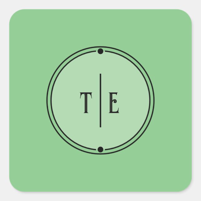 Romantische Vintage Inspirierte Blassgrüne Hochzei Quadratischer Aufkleber (Vorderseite)