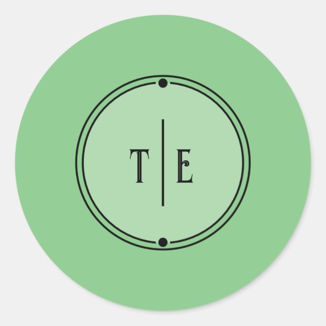 Romantische Vintage Inspirierte Blassgrüne Hochzei Runder Aufkleber (Vorderseite)