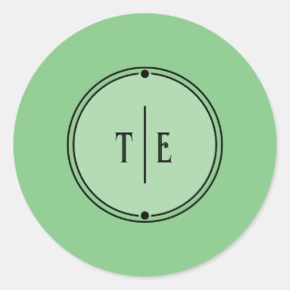 Romantische Vintage Inspirierte Blassgrüne Hochzei Runder Aufkleber