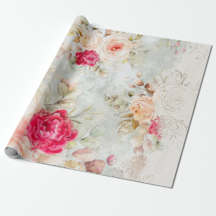 *~* Romantische Vintage klassische rustikale Blume Geschenkpapier
