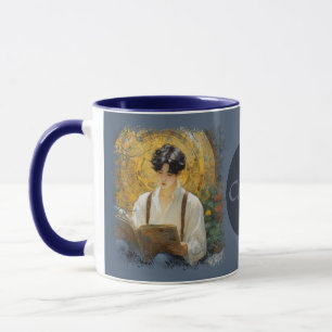 Romantische Vintage-Kunst eines lesenden Jungen Tasse