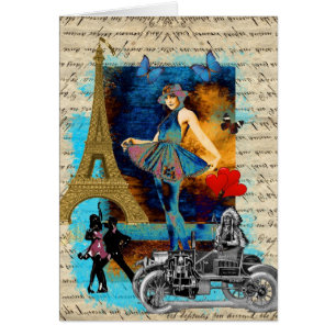 Romantische Vintage Paris-Collage
