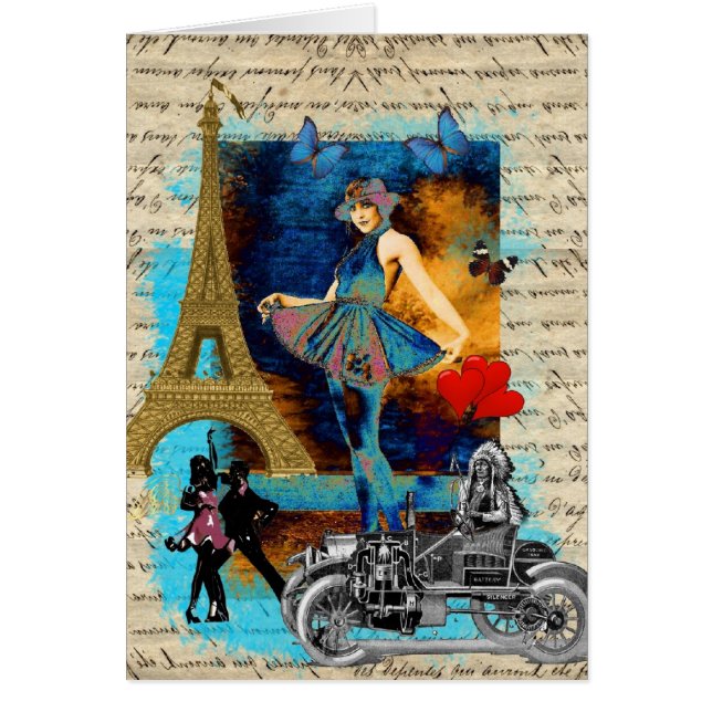 Romantische Vintage Paris-Collage (Vorne)