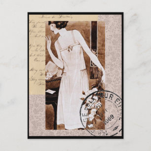 Romantische Vintage-Postkarte im französischen Sti Postkarte