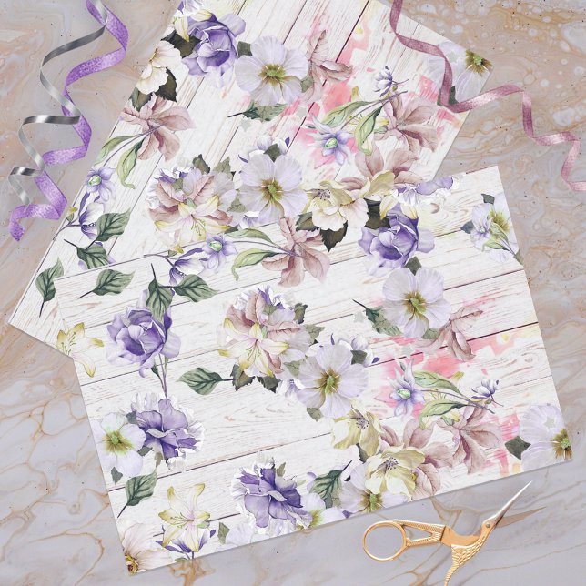 Romantische Vintage Retro-Blume auf Stallholz Seidenpapier (Von Creator hochgeladen)