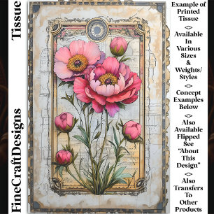Romantische Vintage-Rosa Pfingstrosen DA1R Decoupa Seidenpapier