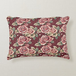 Romantische Vintage Rose Akzent Kissen