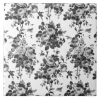 Romantische Vintage Rose grau auf weiß