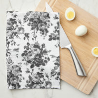 Romantische Vintage Rose grau auf weiß