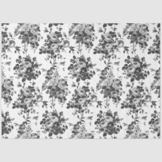 Romantische Vintage Rose grau auf weiß Seidenpapier