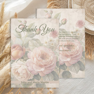 Romantische Vintage Rose Hochzeit Danke