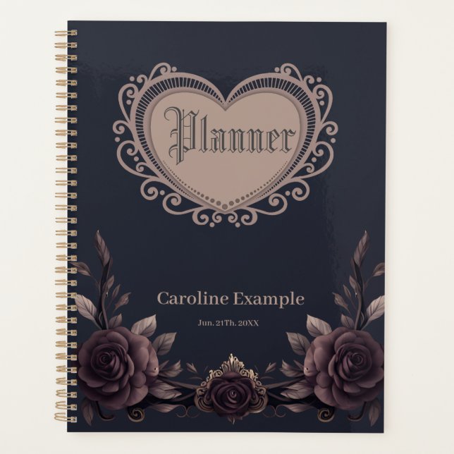 Romantische Vintage Rose. Planer (Vorderseite)