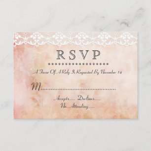Romantische Vintage Rose und Hochzeit RSVP Custom Karte