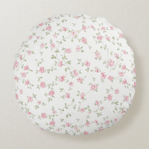 Romantische Vintage-Rosen in zartem Rosa, landhaus Rundes Kissen