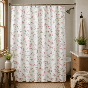 Romantische Vintage-Rosen in zartem Rosa, sanfte F Duschvorhang