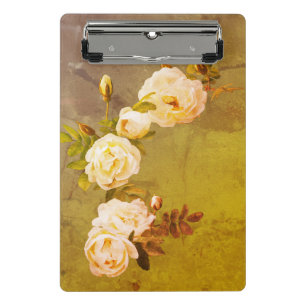 Romantische Vintage-Rosen Mini Klemmbrett