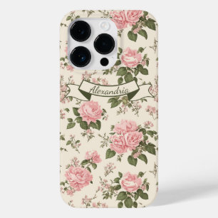 Romantische Vintage-Rosenblüten Blumenmuster Case-Mate iPhone 14 Pro Hülle