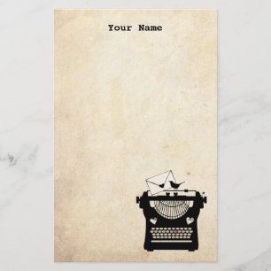 Romantische Vintage Schreibmaschine Briefpapier