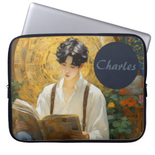 Romantische Vintage Stilkunst des Lesens Laptopschutzhülle