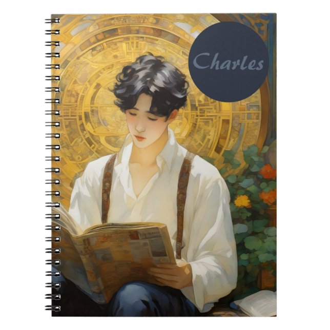 Romantische Vintage Stilkunst des Lesens Notizblock (Vorderseite)