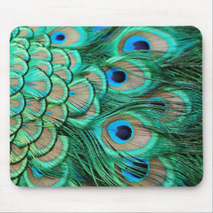 romantische vintage türkisfarbene Pfauenhochzeit Mousepad