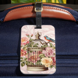 Romantische Vintage Wasserfarbe Blumengeburt Gepäckanhänger