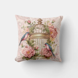 Romantische Vintage Wasserfarbe Blumengeburt Kissen